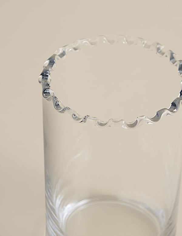 Small Cylinder Frill Top Glass Vase - JP