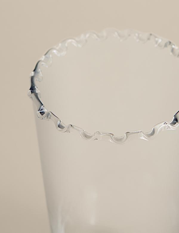 Medium Cylinder Frill Top Glass Vase - SK