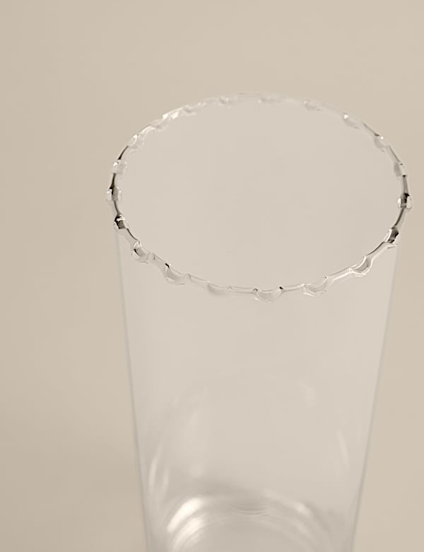 Large Cylinder Frill Top Glass Vase - BG