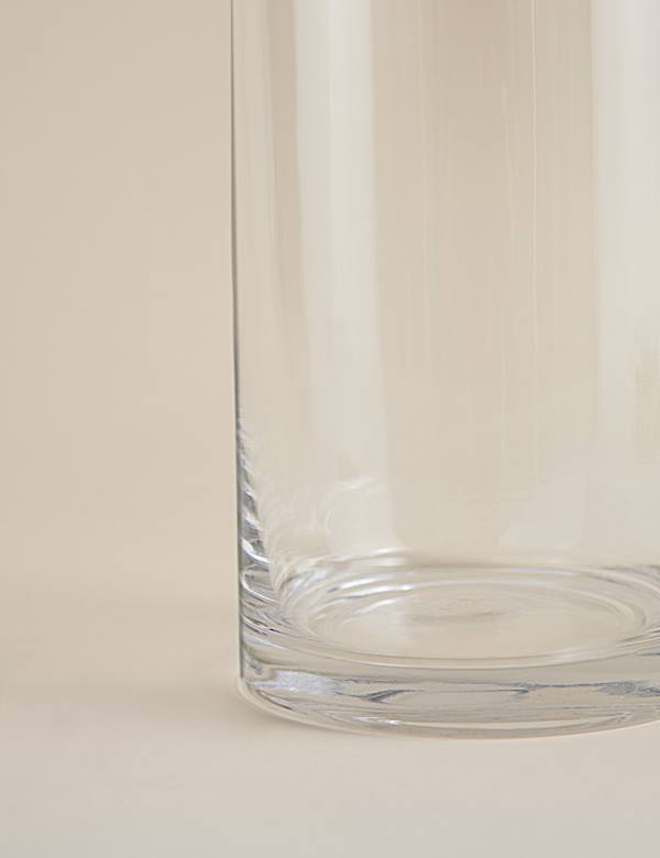 Large Cylinder Frill Top Glass Vase - BG