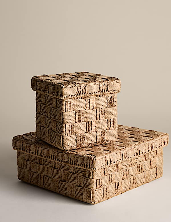 קופסת אחסון מרובעת קטנה מיוטה ארוגה - IL