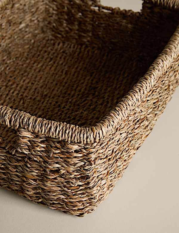 Set of 2 Seagrass Rectangular Baskets - RS