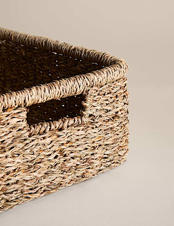 Set of 2 Seagrass Rectangular Baskets - RS