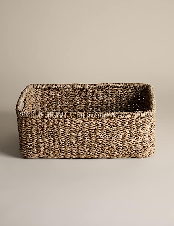 Großer rechteckiger Korb aus Seegras - DE