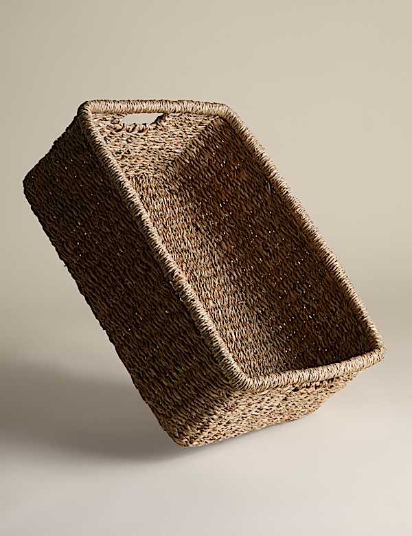 Großer rechteckiger Korb aus Seegras - DE