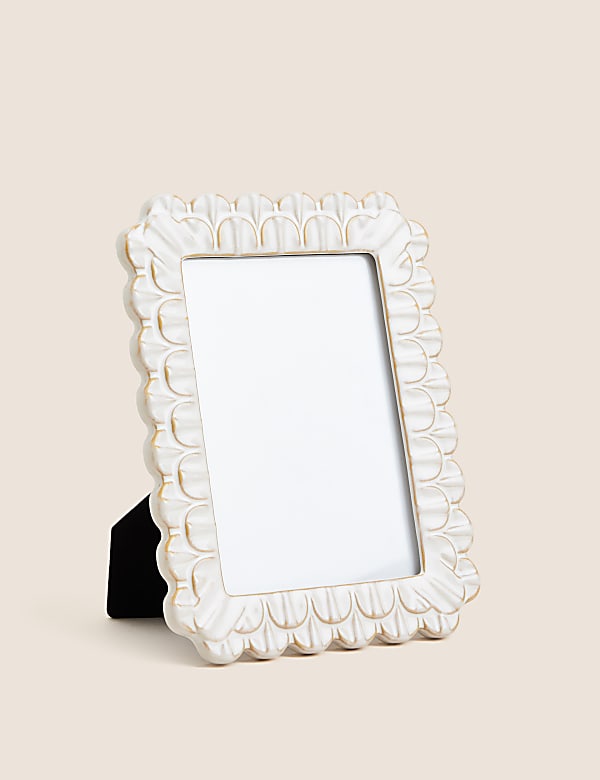 Ceramic Scallop Photo Frame 5x7 inch - GR