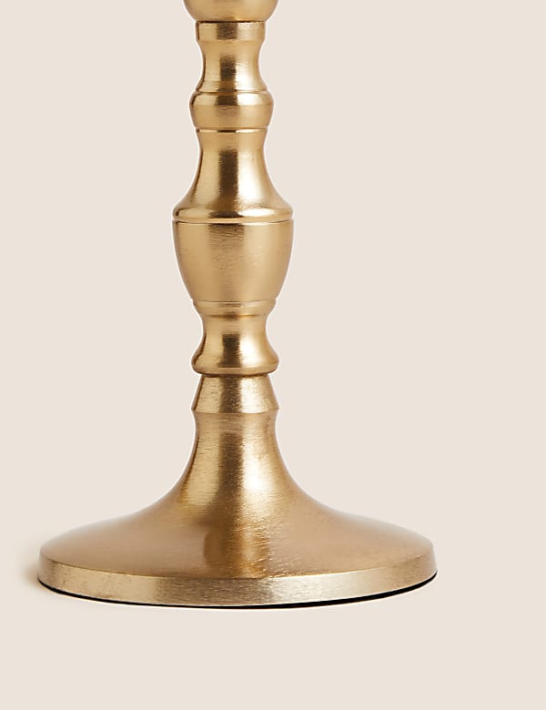 Gold Metal Pillar Candle Holder - GR