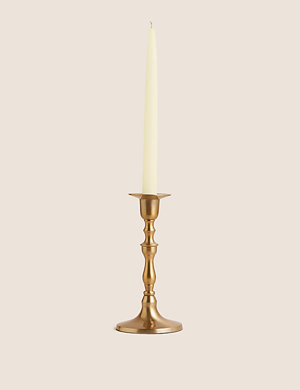 Gold Metal Large Dinner Candle Holder - GR