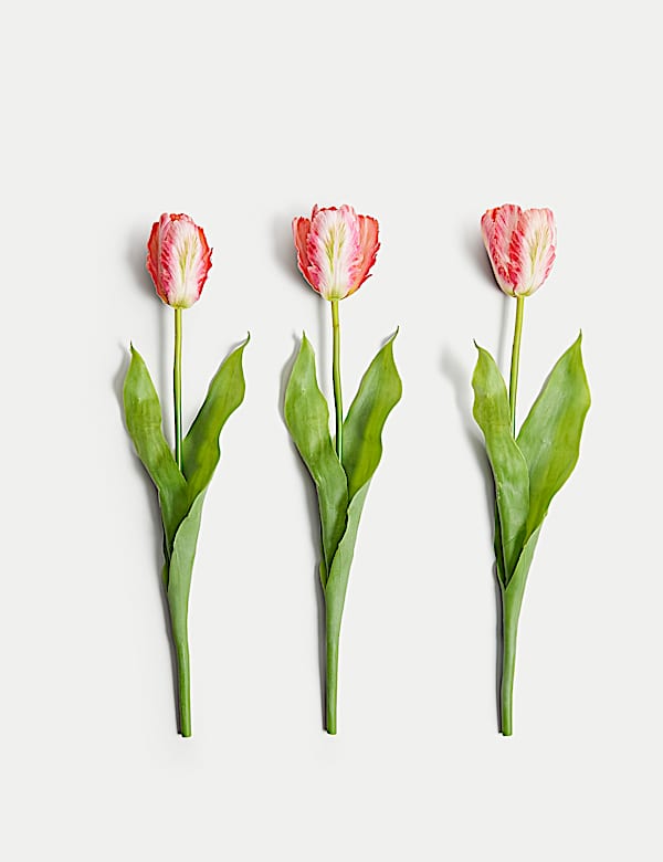 Set of 3 Artificial Real Touch Tulip Stems - IL