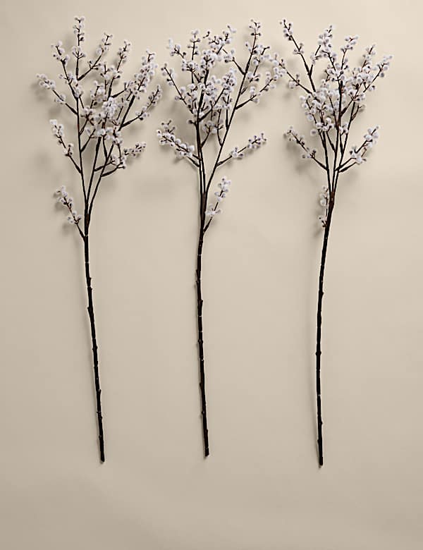 Set of 3 Artificial Mimosa Single Stems - HU