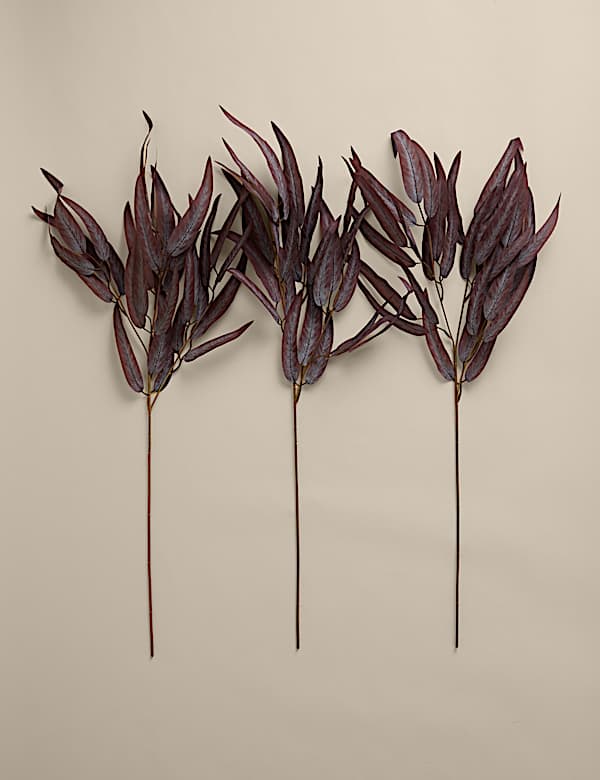 Set of 3 Artificial Eucalyptus Single Stems - SK