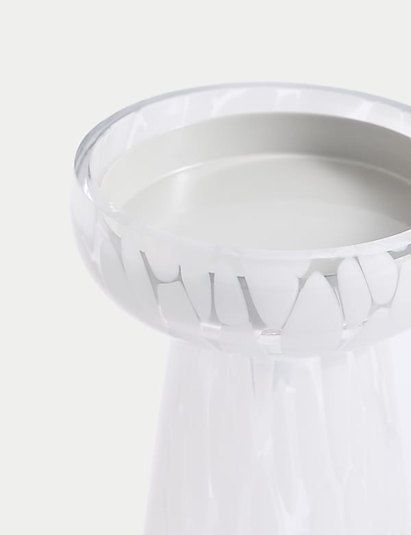 Glass Confetti Pillar Candle Holder - DK