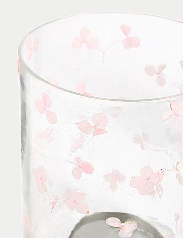 מעמד לנר בעיצוב עששית עם פרחים מיובשים - IL