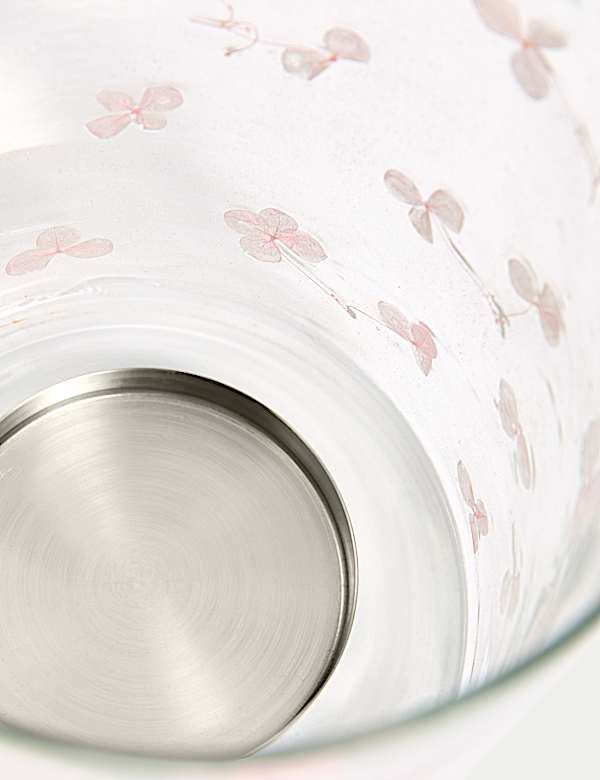 מעמד לנר בעיצוב עששית עם פרחים מיובשים - IL