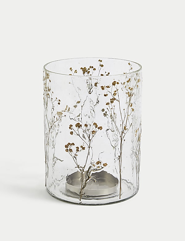 Pressed Flower Hurricane Candle Holder - EE