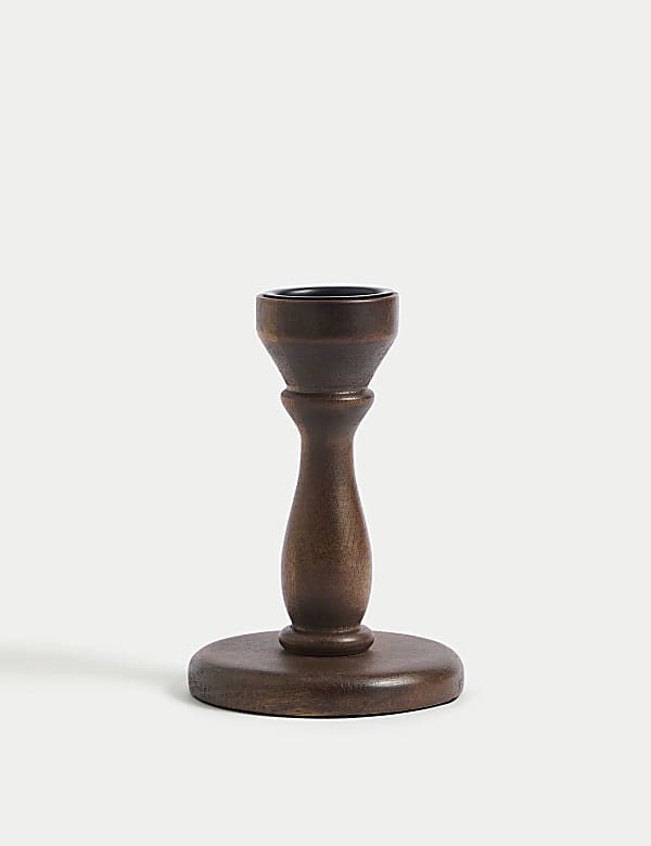 Tafelkerze und Teelichthalter aus Holz - AT