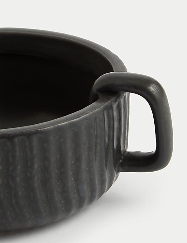 Ridged Ceramic Pillar Candle Holder - EE