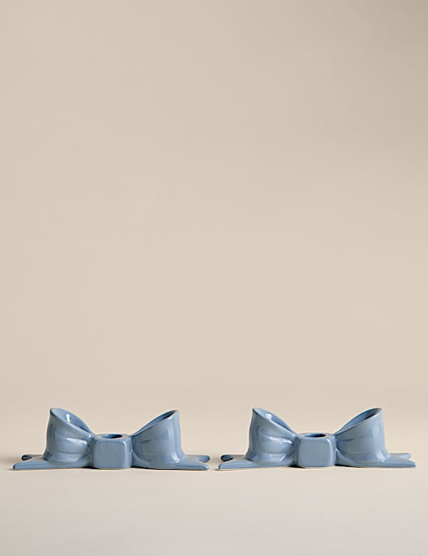 Pack de 2 portavelas de mesa de cerámica estilo arco - ES