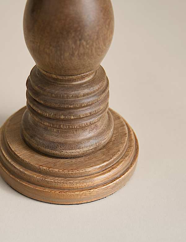 Wooden Tall Pillar Candle Holder - FI