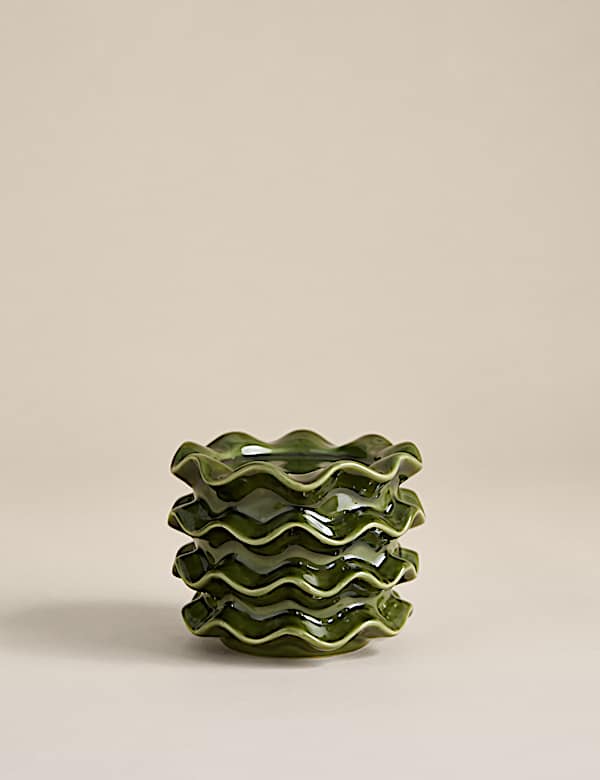 Frill Ceramic Pillar Candle Holder - VN