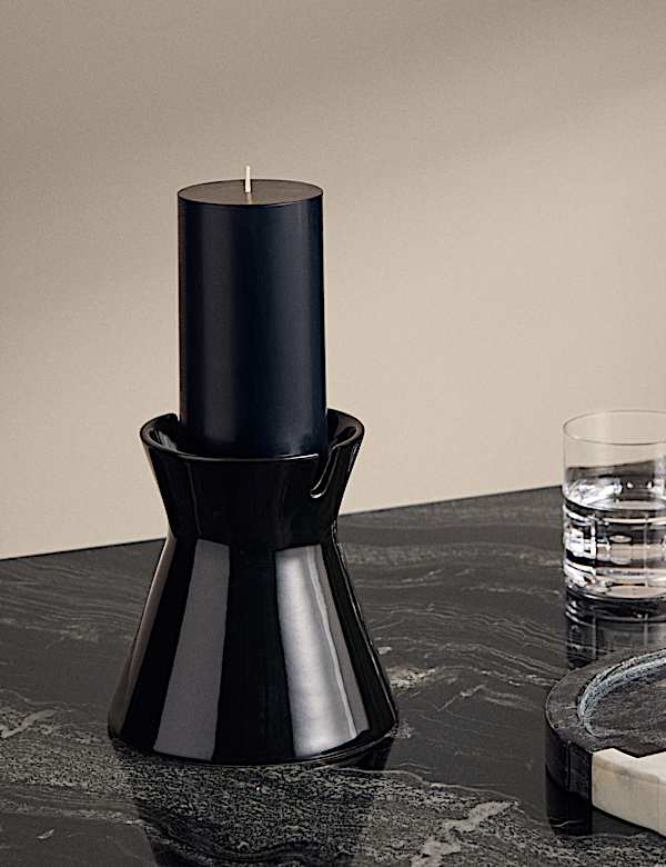 Press Ceramic Pillar Candle Holder - CA