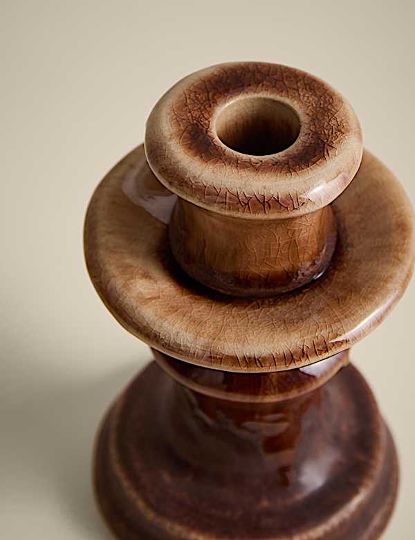 Reactive Glaze Ceramic Small Candle Holder - HU