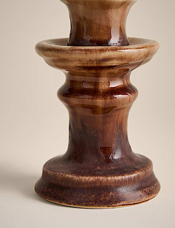 Reactive Glaze Ceramic Small Candle Holder - HU