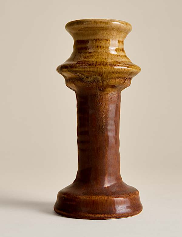 Ceramic Reactive Glaze Tall Candle Holder - EE