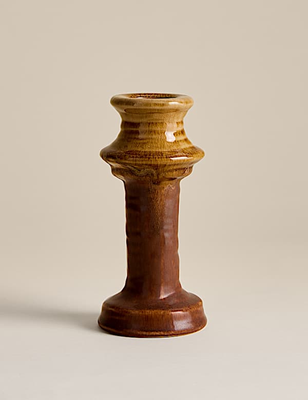 Ceramic Reactive Glaze Tall Candle Holder - EE