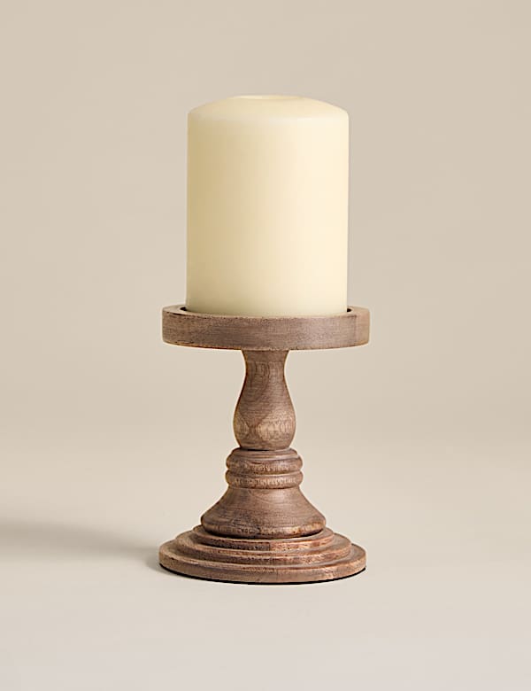 Porte-bougie pilier en bois - LU