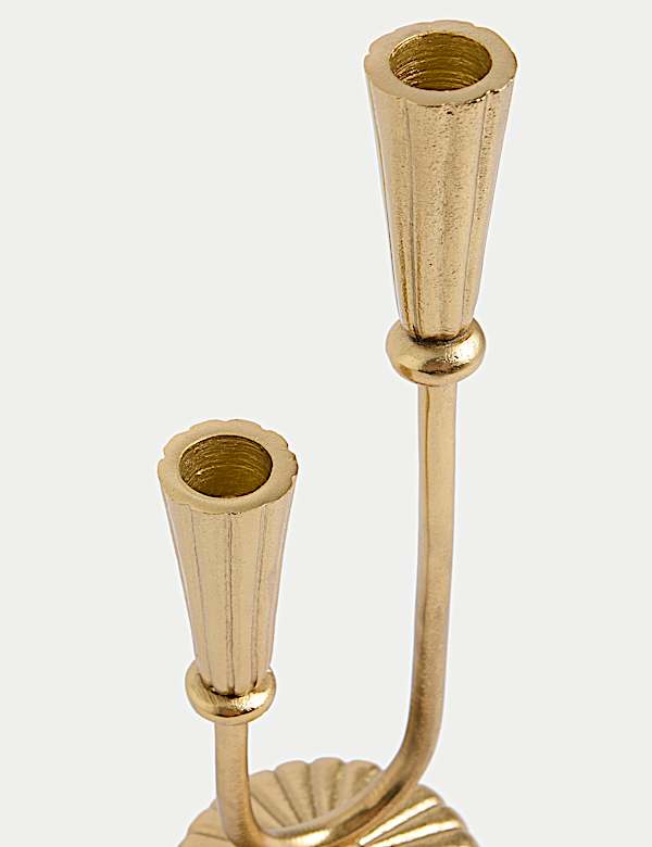 Kovový slavnostní svícen s texturou - CZ