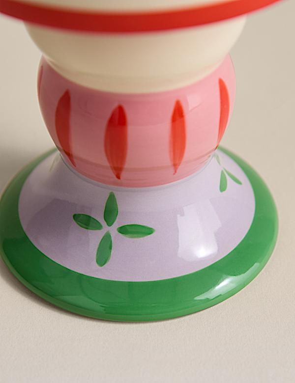 Lot de 2 bougeoirs en céramique à motif - FR