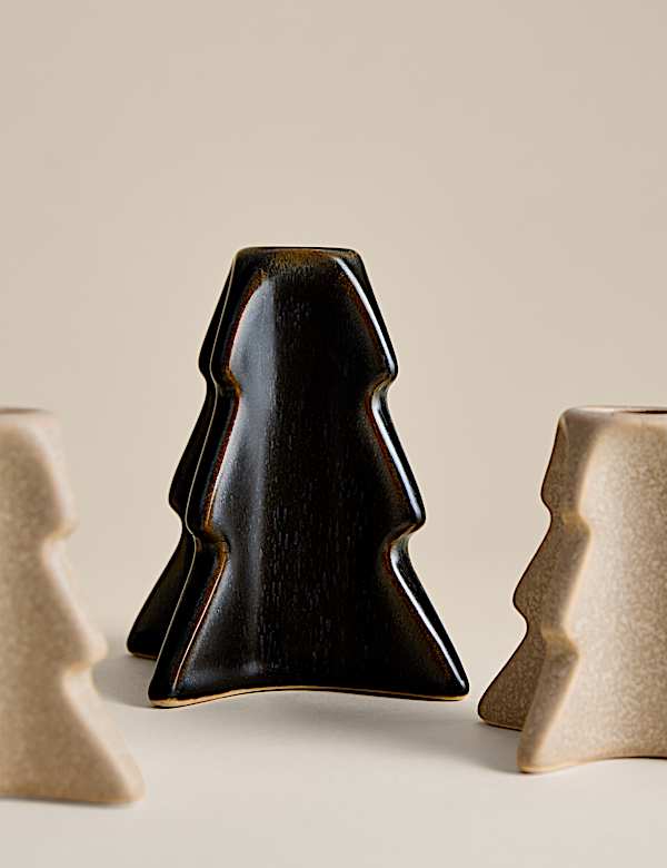 Lot de 3 chandeliers en céramique en forme de sapin - LU