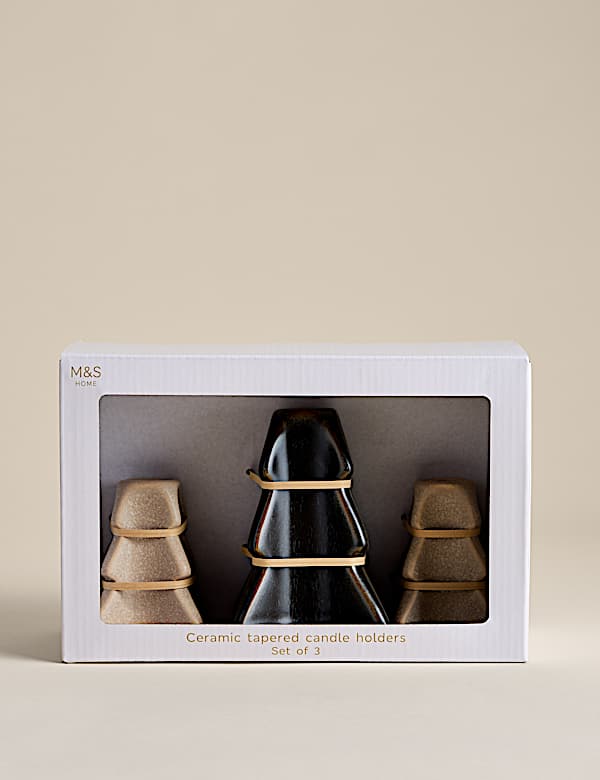 Lot de 3 chandeliers en céramique en forme de sapin - LU