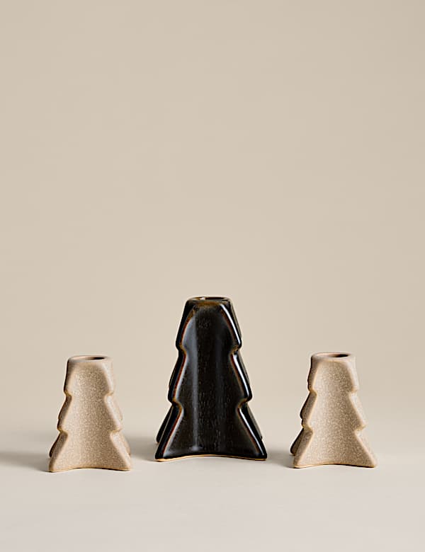 Lot de 3 chandeliers en céramique en forme de sapin - LU