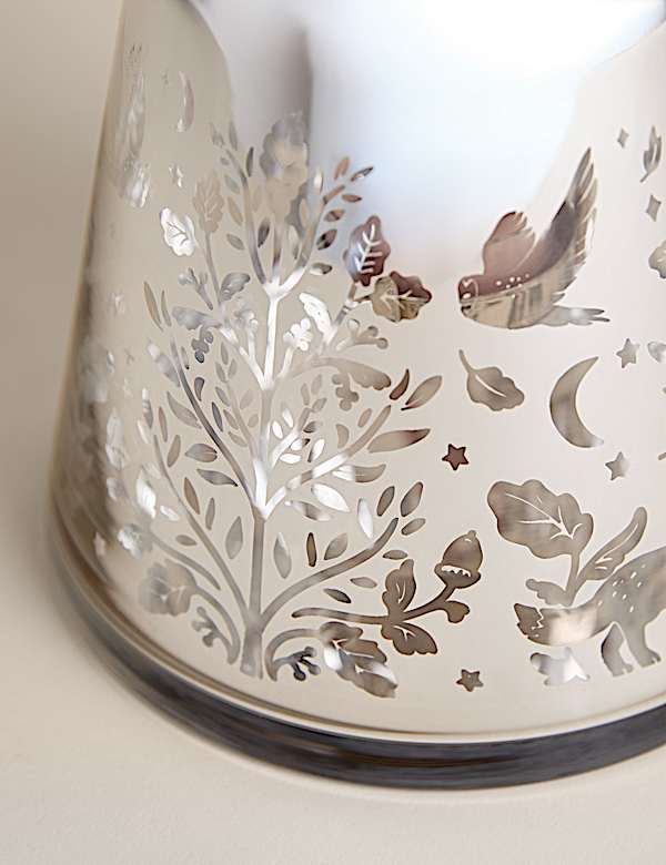 Woodland Scene Glass & Metal Lantern - CA