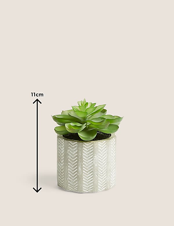 Artificial Mini Echeveria in Concrete Pot