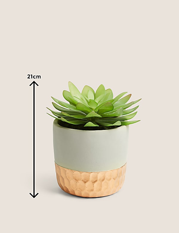 Artificial Succulent in Metallic Base Pot