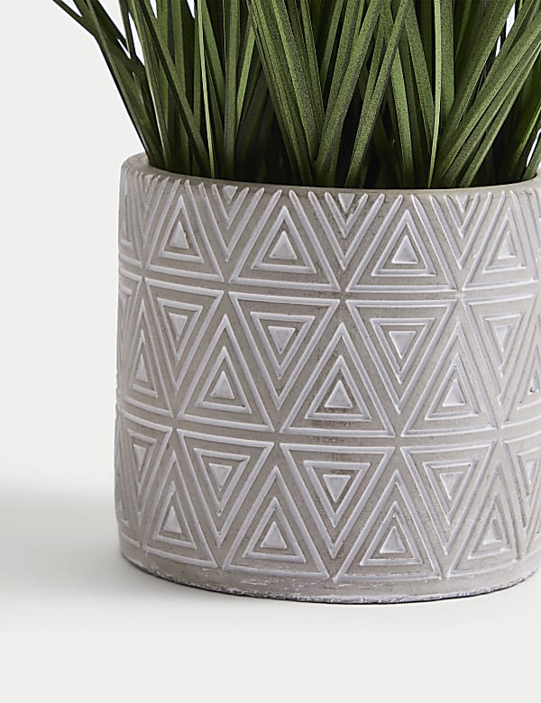 Artificial Grass in Geometric Pot