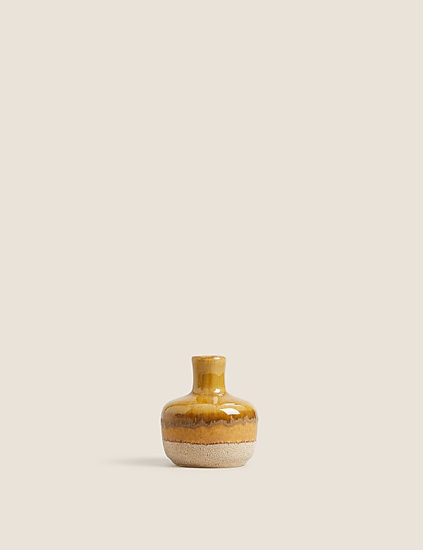 Set of 3 Reactive Glazed Bud Vases