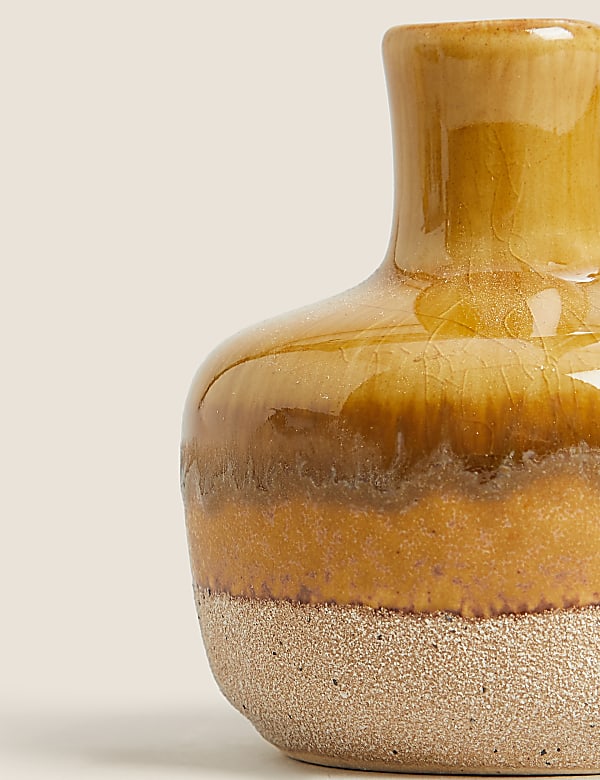 Set of 3 Reactive Glazed Bud Vases