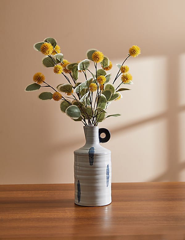 Vase-bouteille à motif peint avec finition réactive - CH