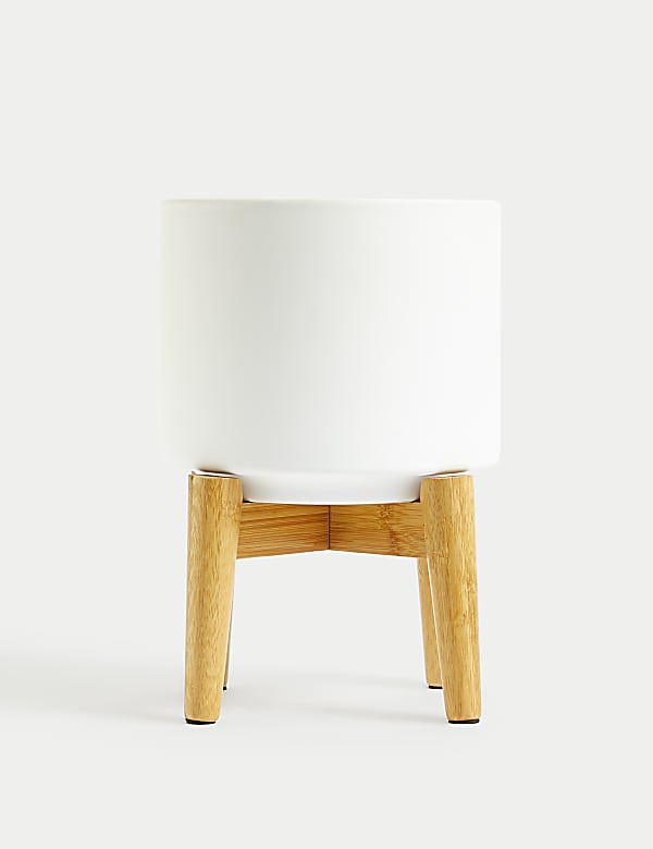 Medium Ceramic Planter with Stand