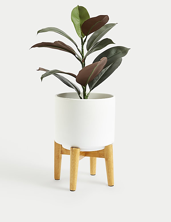 Medium Ceramic Planter with Stand - AU