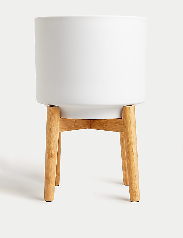 Large Ceramic Planter with Stand - AU