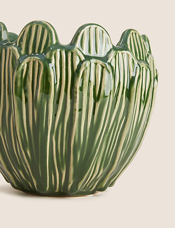 Keramiktopf in Bl&uuml;tenform - DE