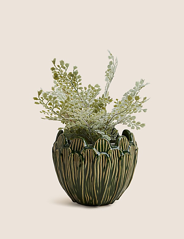 Keramiktopf in Bl&uuml;tenform - DE