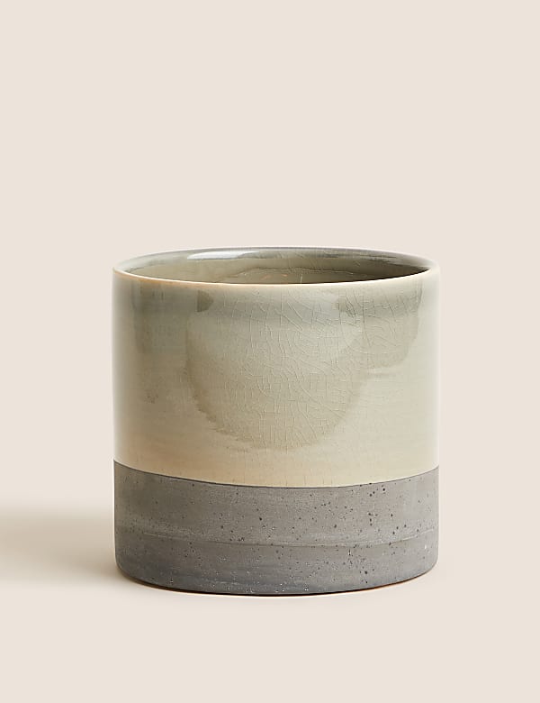 Medium Ceramic Glazed Planter - ID