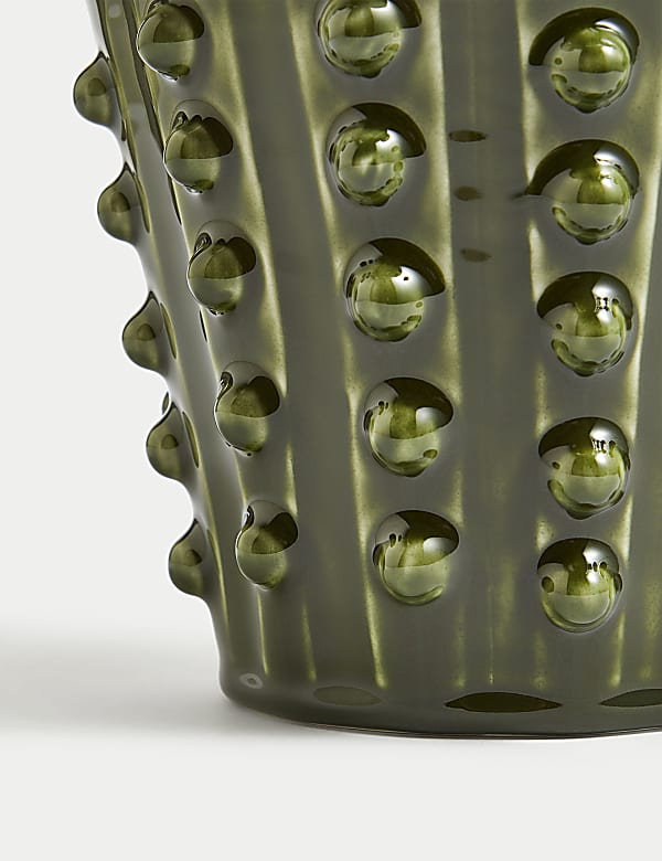 Ceramic Glazed Bobble Trim Planter - RS