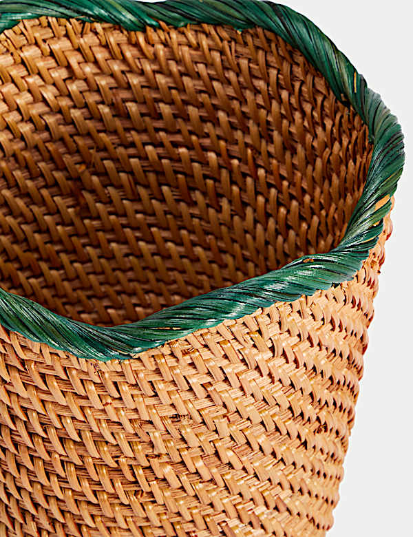 Pot en rotin &agrave; bord festonn&eacute; - FR